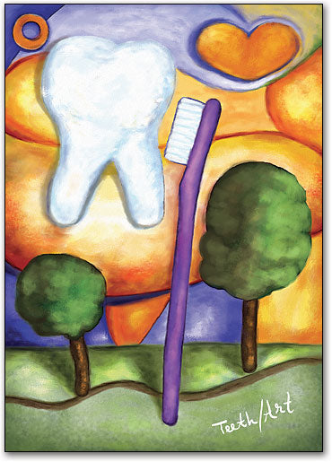 Modern Art Toothbrush Postcard