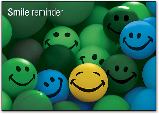 Smiley Reminder Round Postcard