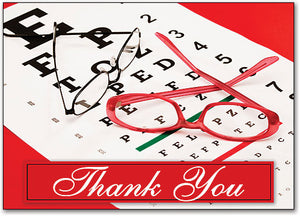 Red Glasses Thank You Postcard