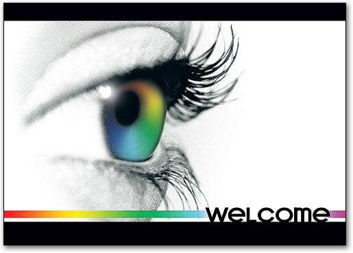 Colorful Eye Welcome Postcard