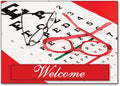Red Glasses Welcome Postcard