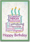 Birthday Word Cake Chiro Postcard