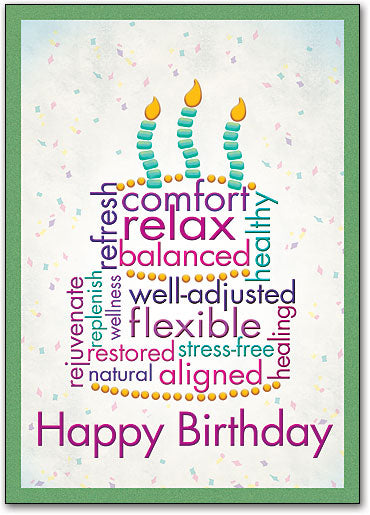 Birthday Word Cake Chiro Postcard