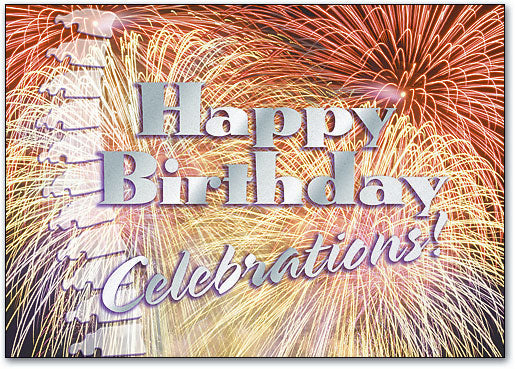 Birthday Fireworks Postcard