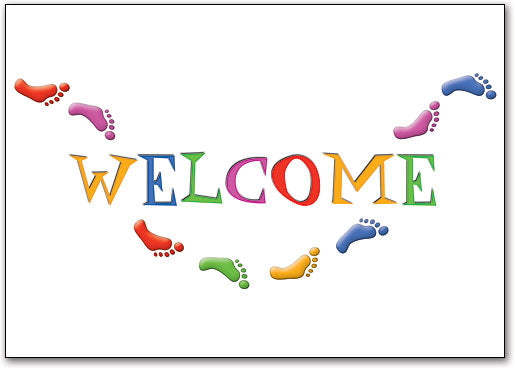 Welcome Many Feet Postcard