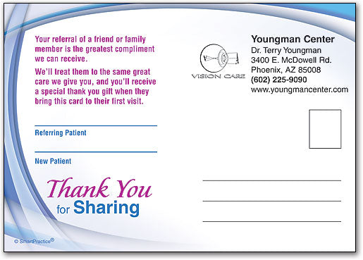 Purple Frames Referral Customisable Standard Postcard