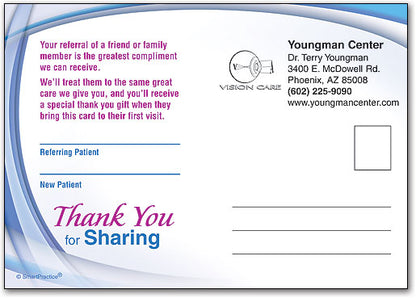 Purple Frames Referral Customisable Standard Postcard