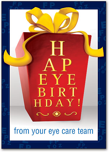 Eye Chart Birthday Box customisable Postcard