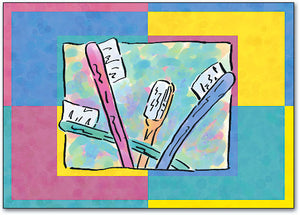 Painted Toothbrushes Postcard