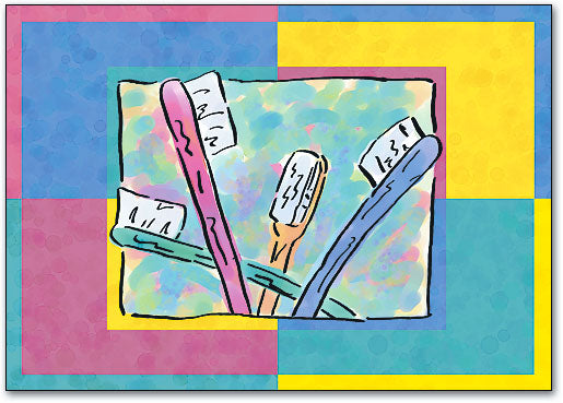 Painted Toothbrushes Postcard