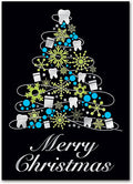 Floss and Teeth Tree Deluxe Holiday Postcard