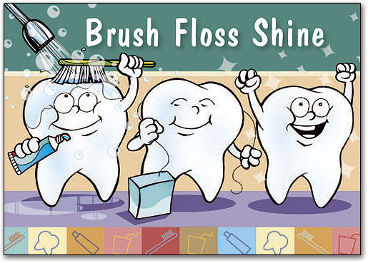 Brush Floss Shine Postcard