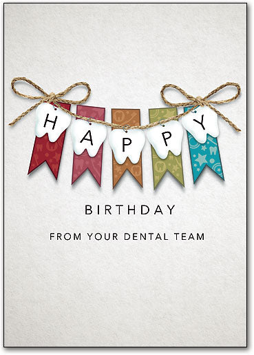Banner With Bows Birthday Postcard