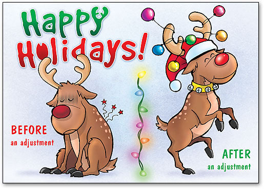 Reindeer Before and After customisable Postcard