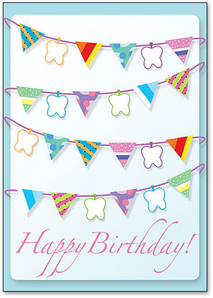 Flag Teeth Birthday Postcard