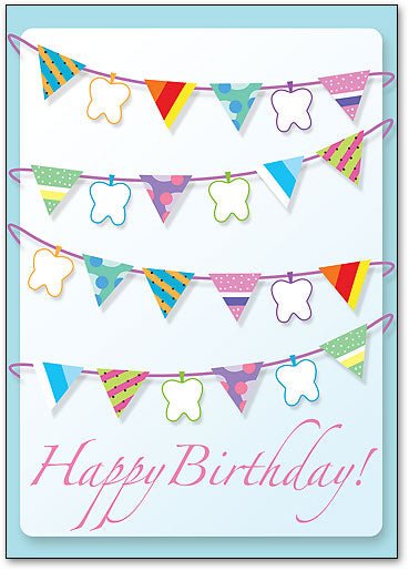 Flag Teeth Birthday Postcard