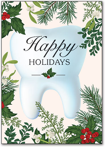 Tooth in Holiday Leaves customisable Postcard