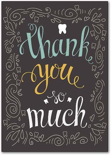 Decorative Swirls Thank You Postcard
