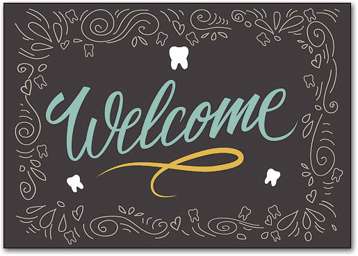 Decorative Swirls Welcome Postcard