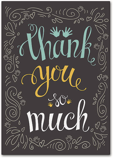 Swirls of Joy Thank You Postcard