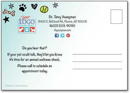 Quirky Pup and Kitten Postcard