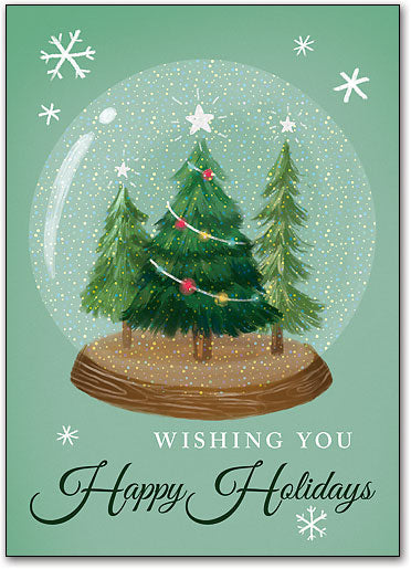 Sparkling Snow Globe Deluxe Postcard