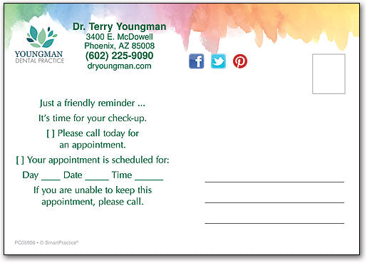 Color Wash Reminder customisable Postcard