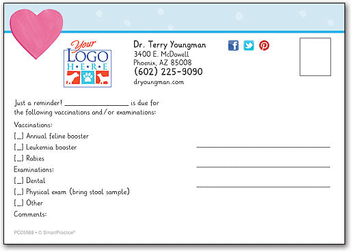 Heart for Pets Postcard