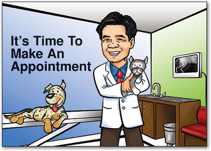 Caring Male Vet Custom Caricature Postcard
