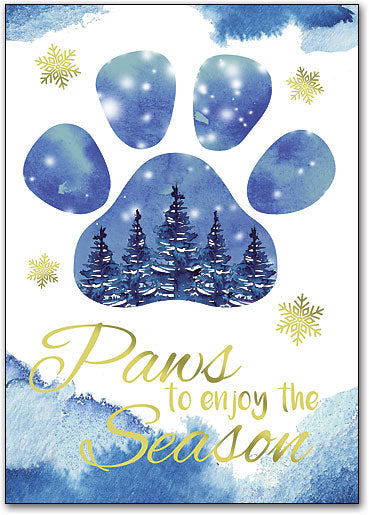 Winter Paws Deluxe Postcard