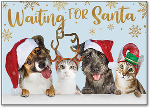 Santa's Furry Helpers Deluxe Postcard