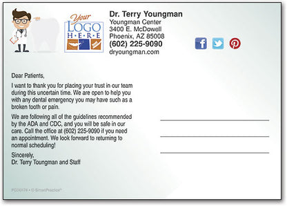 Note From Dentist Postcard
