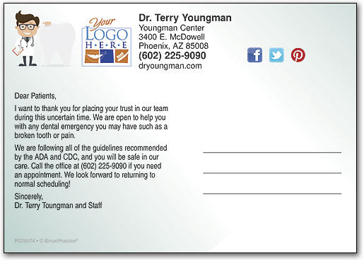 Note From Dentist Postcard