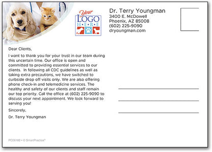 Note From Veterinarian Postcard