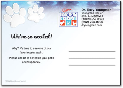 Tie Dye Paw Postcard