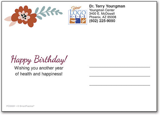 Floral Birthday Birthday Postcard