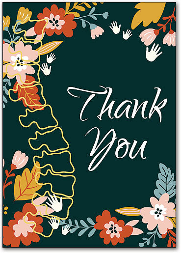 Floral Spine Thank You Postcard