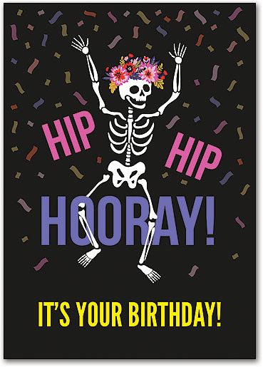 Hooray Skeleton Customisable Postcard