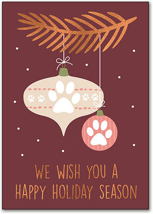 Paw Ornaments Deluxe Postcard