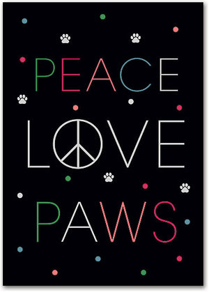 Peace Love Paws Deluxe Postcard