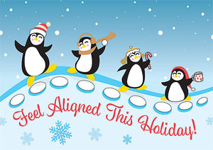 Aligned Penguins Postcard