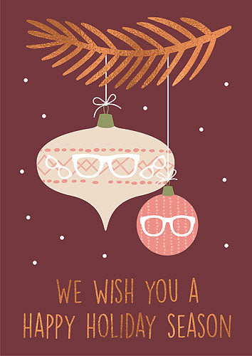 Glasses Ornaments Deluxe Postcard