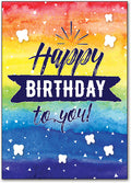 Rainbow Confetti Birthday Postcard
