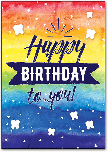 Rainbow Confetti Birthday Postcard