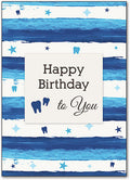 Cool Stripes Birthday Postcard