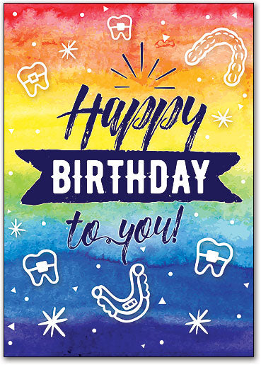 Ortho Confetti Birthday Postcard