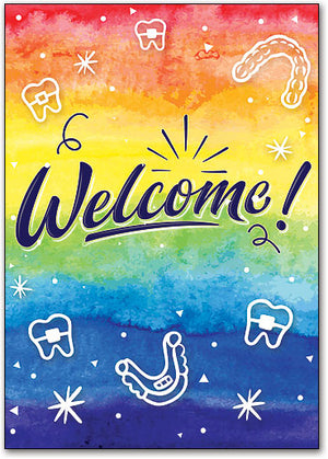 Ortho Confetti Welcome Postcard