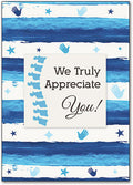 Blue Stripes Thank You Thank You Postcard