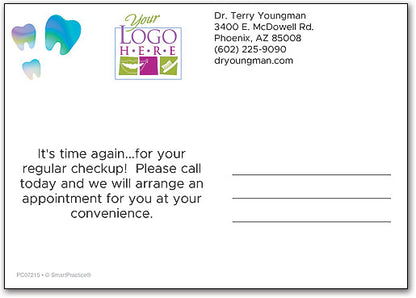Pearlescent Tooth Customisable Postcard