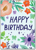 Bright Floral Birthday Postcard